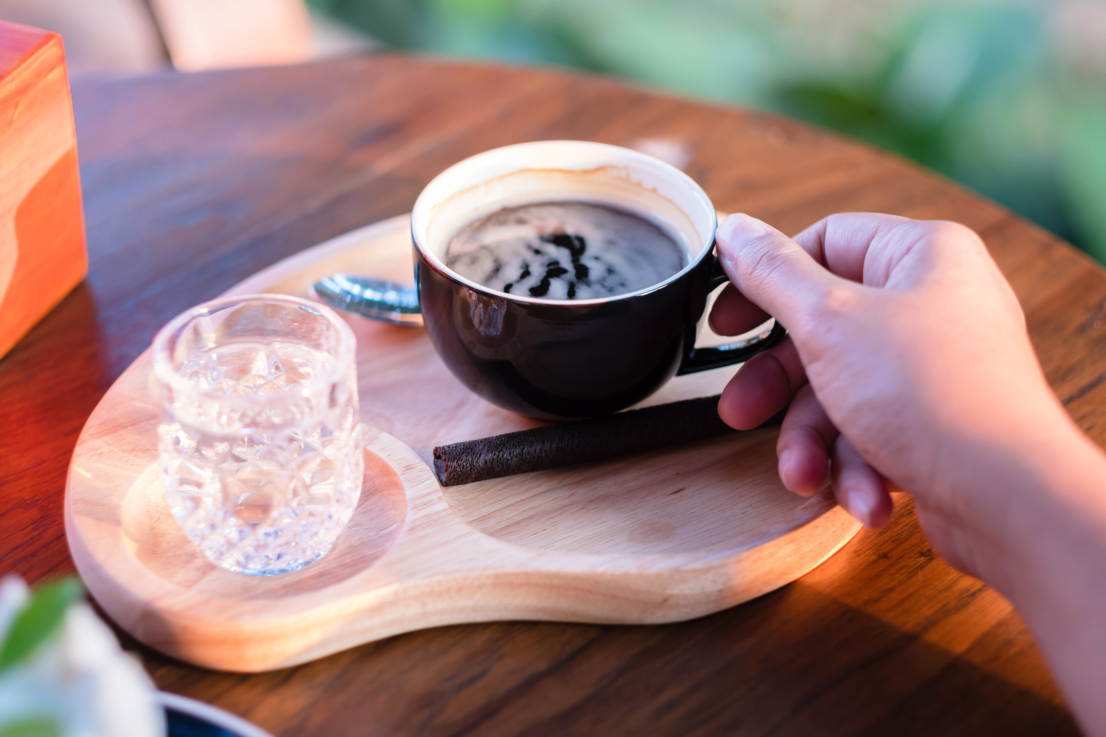 Woman Drink Black Coffee
